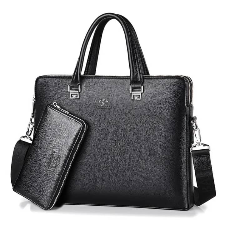 💼“Un seul sac, un porte-feuille assorti… et toute l’allure d’un homme organisé.”