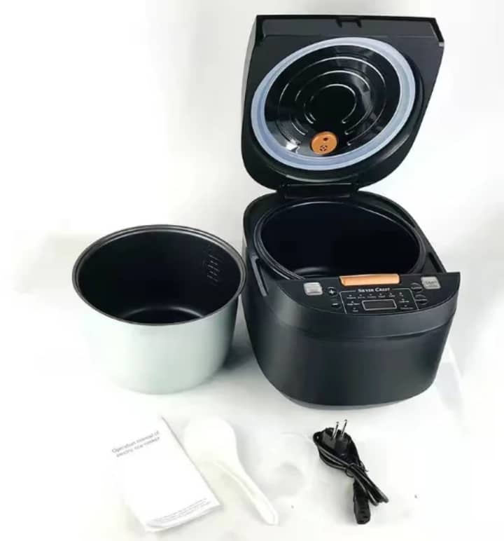En Stock Cuiseur à Riz Électrique Numérique 5L Silvercrest pour la Maison,Automatique, Intelligent, Tactile avec Écran LCD, Multi-Fonctions et Antiadhésif.