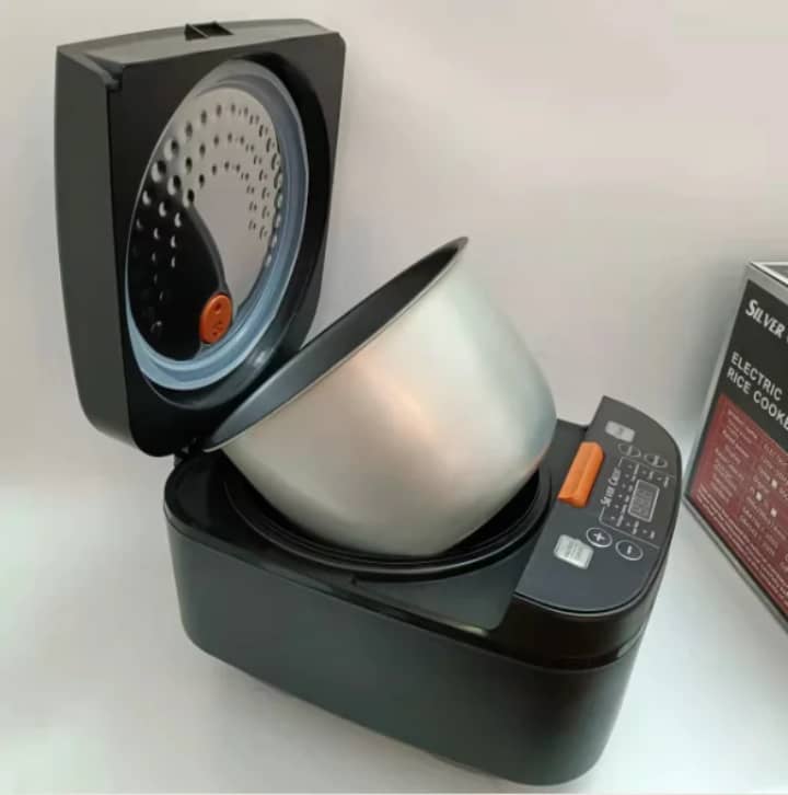 En Stock Cuiseur à Riz Électrique Numérique 5L Silvercrest pour la Maison,Automatique, Intelligent, Tactile avec Écran LCD, Multi-Fonctions et Antiadhésif.